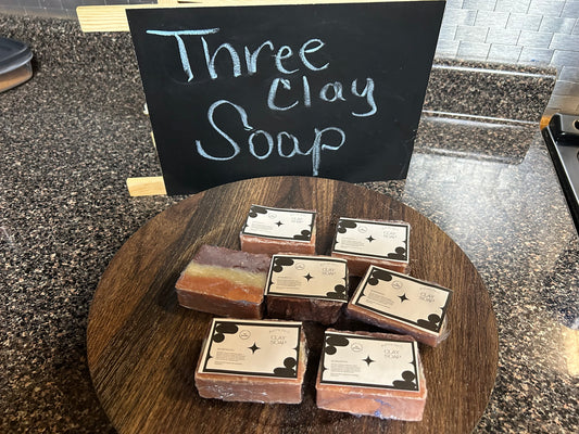 Three clay soap (facial soap bar )